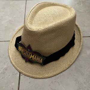WWE Straw Fedora with White Inner Lining